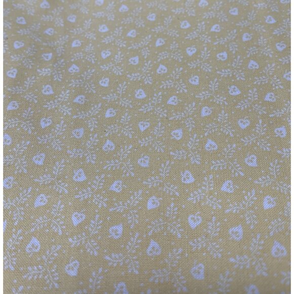 Yellow Fabric with White Heart Pattern 1/2 yard x 43" Cotton Sewing Quilting Cra - Picture 1 of 4